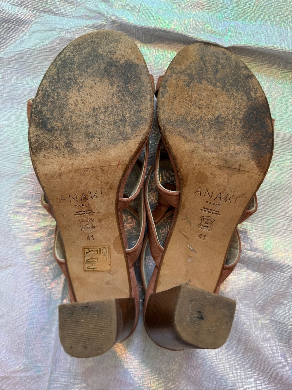 Anthropologie Anaki Paris Pink Suede Knotted Strappy Sandals - Picture 4 of 4